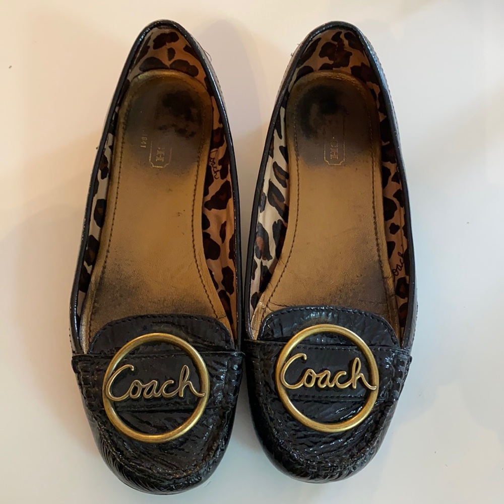 Coach patent leather flats black 7.5